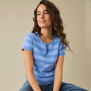 Brand New L.L Bean Women's Size Small Regular Bright Blue Short Sleeve Shirt Top